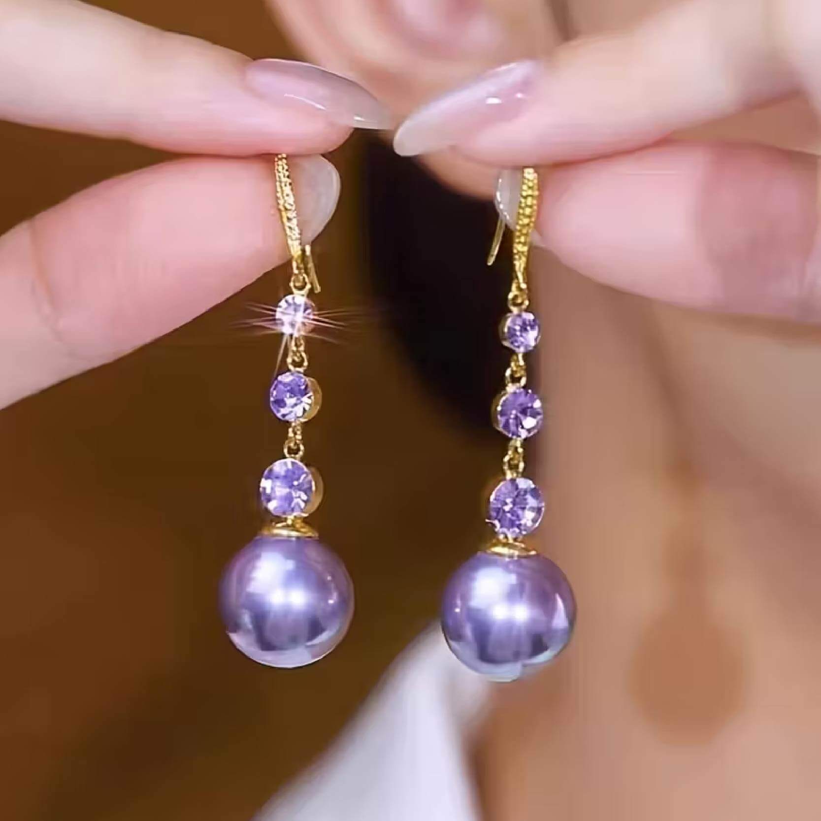 Aretes Perla Line Purple