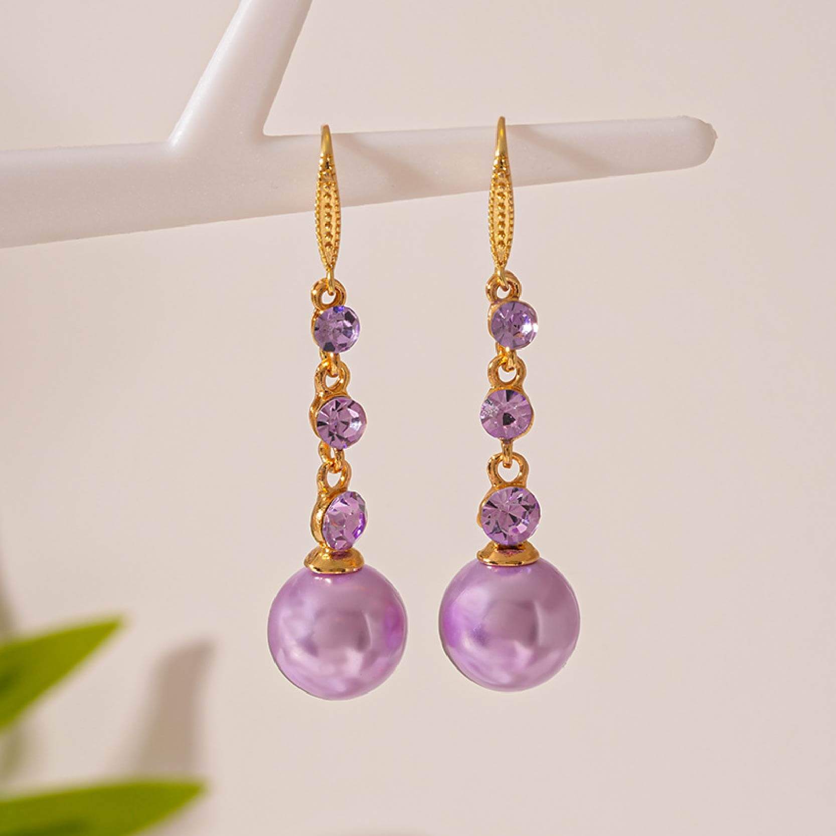 Aretes Perla Line Purple