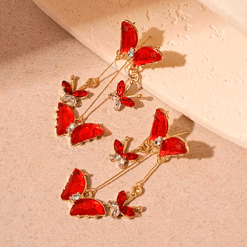 Aretes Red Butterfly