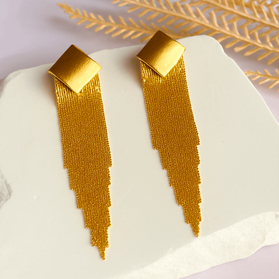 Aretes Cascada Dorada