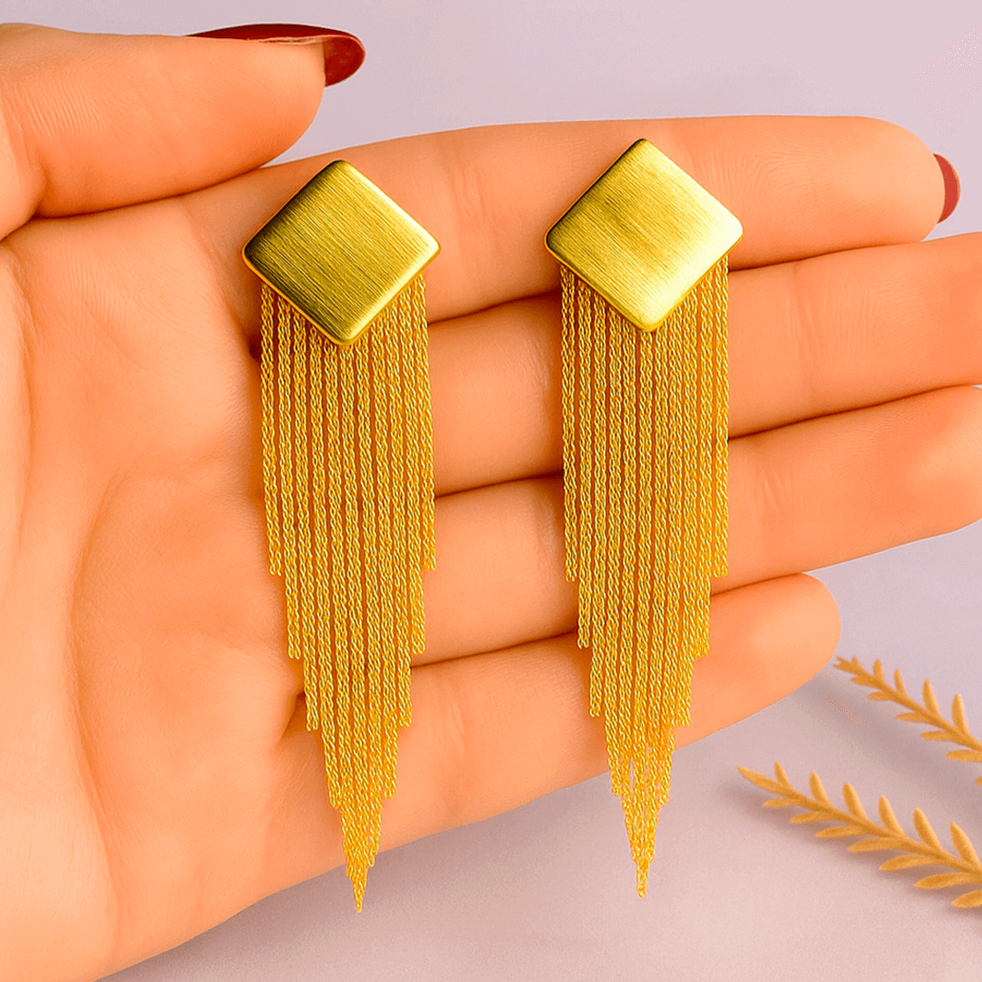 Aretes Cascada Dorada