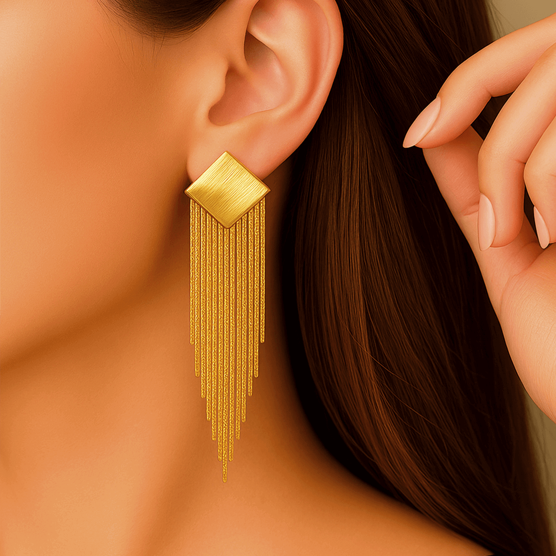 Aretes Cascada Dorada