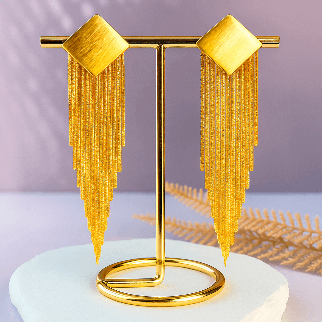 Aretes Cascada Dorada