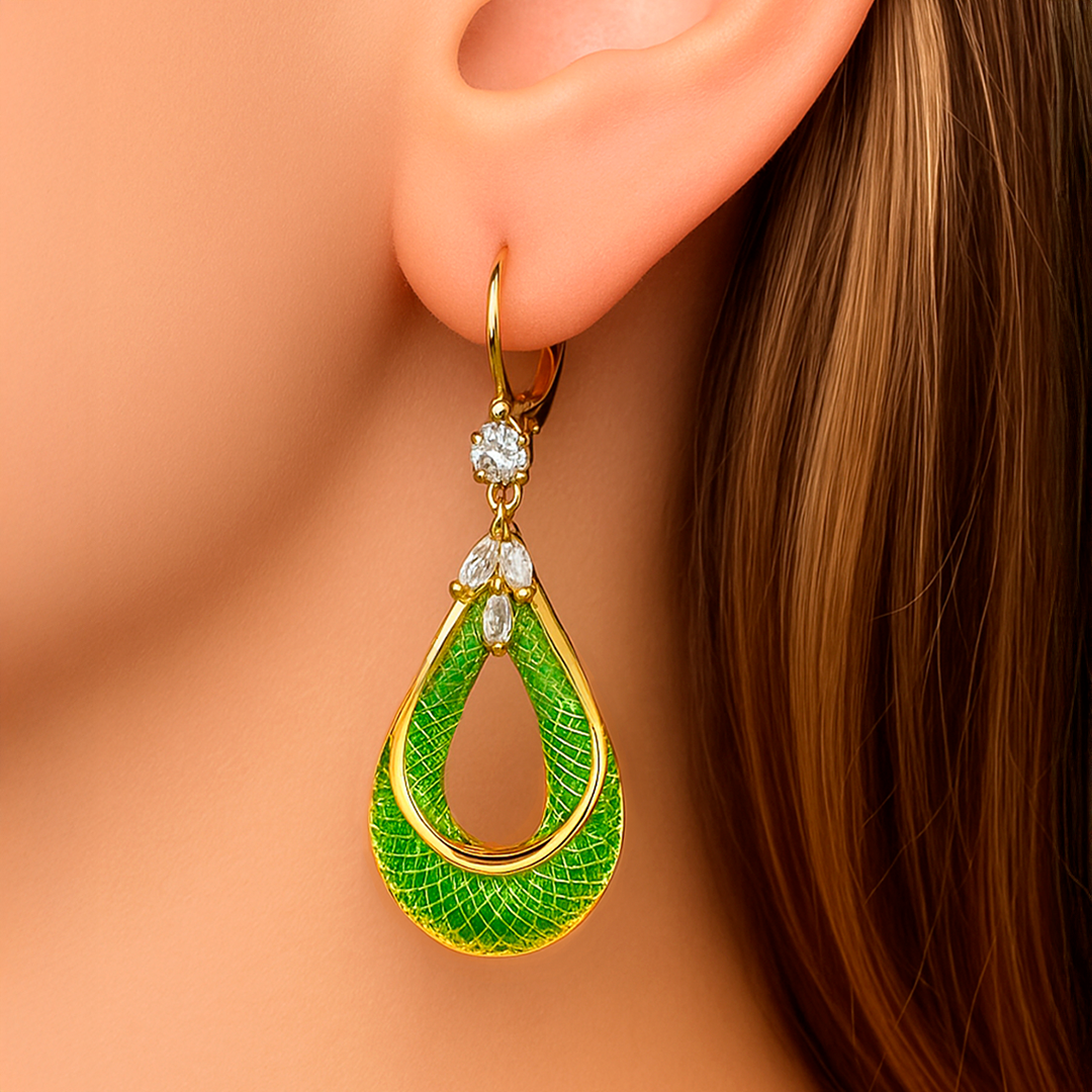 ARETES GOTA ESMERALDA