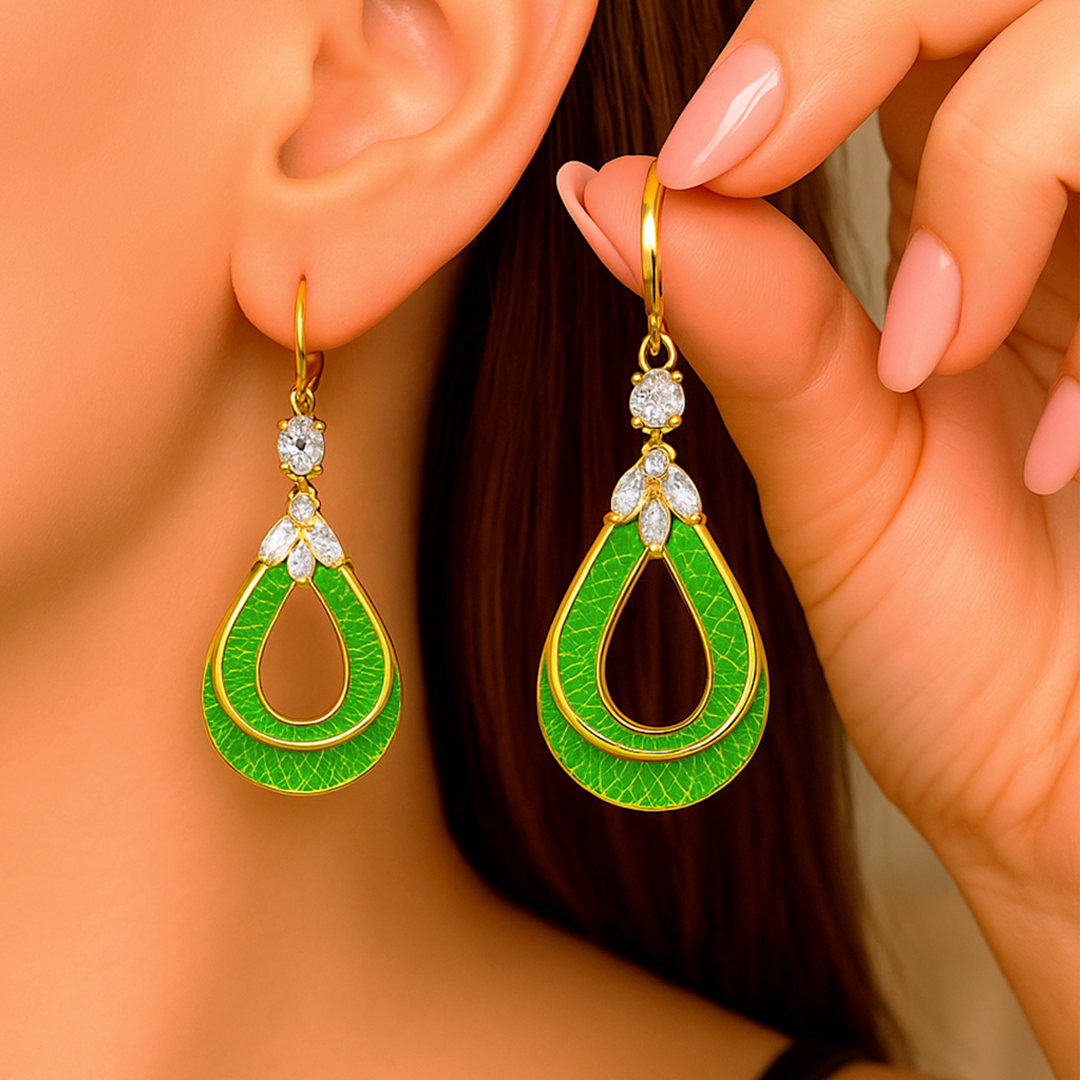ARETES GOTA ESMERALDA