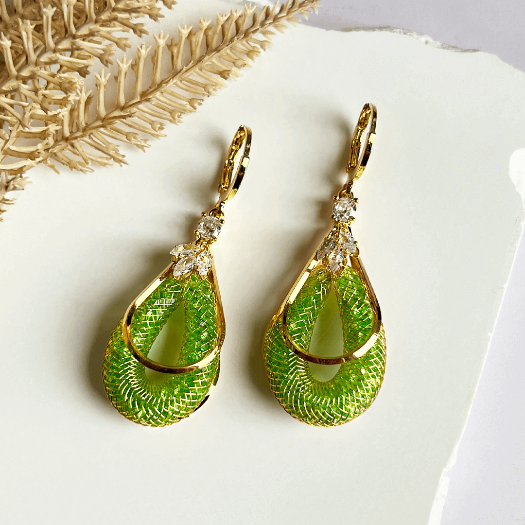 ARETES GOTA ESMERALDA