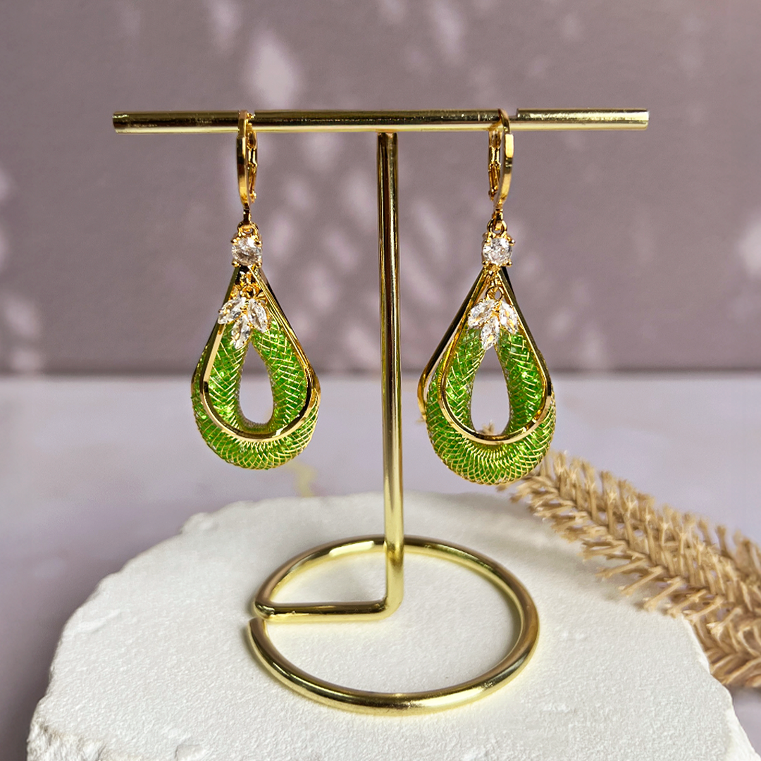 ARETES GOTA ESMERALDA