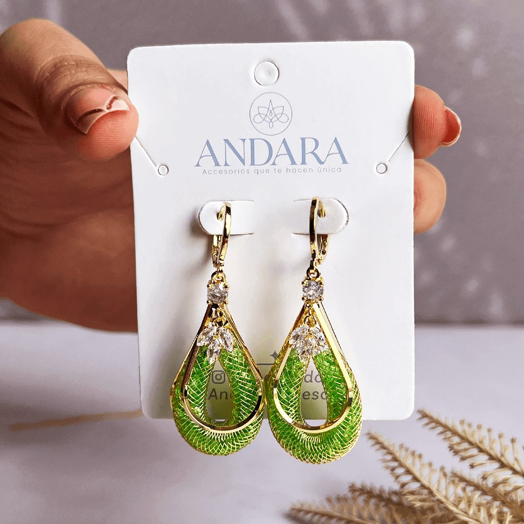 ARETES GOTA ESMERALDA