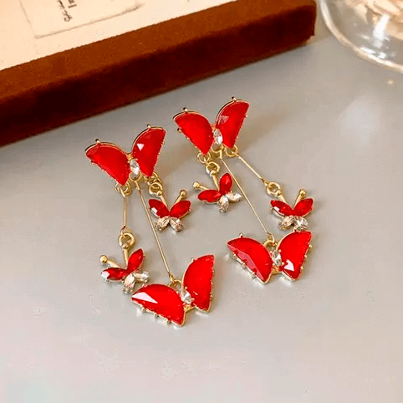 Aretes Red Butterfly