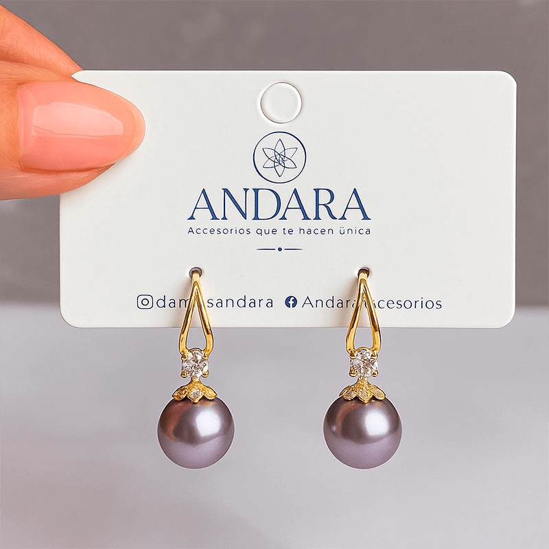 Aretes Purple Pearl