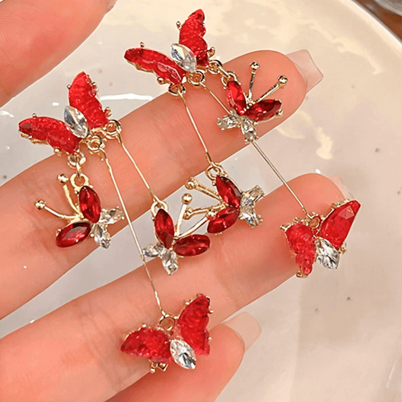 Aretes Red Butterfly