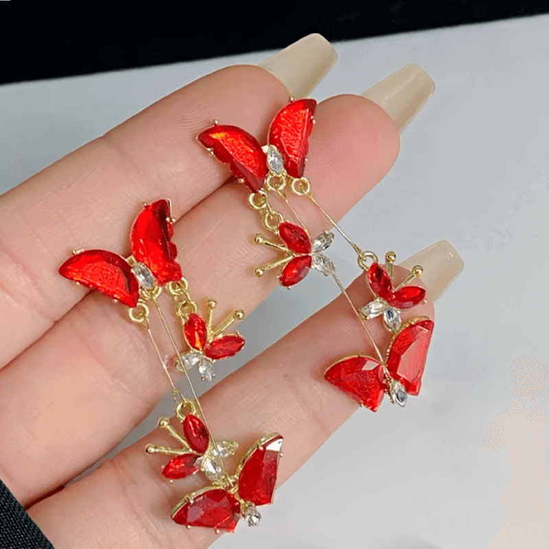 Aretes Red Butterfly