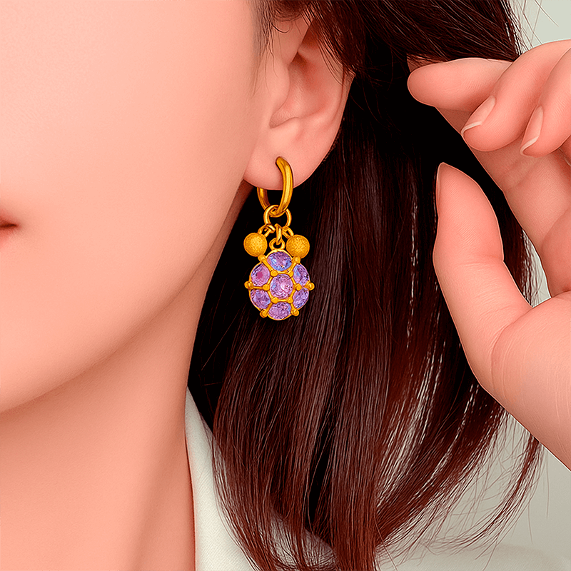 Aretes Amatista Imperial + Obsequio