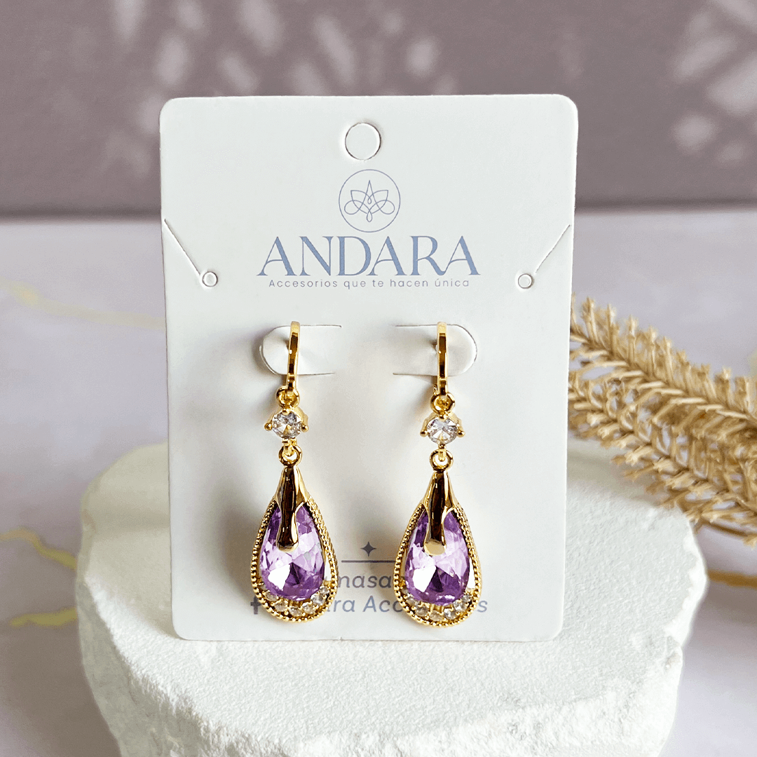 Aretes Crystal Orelis Morada