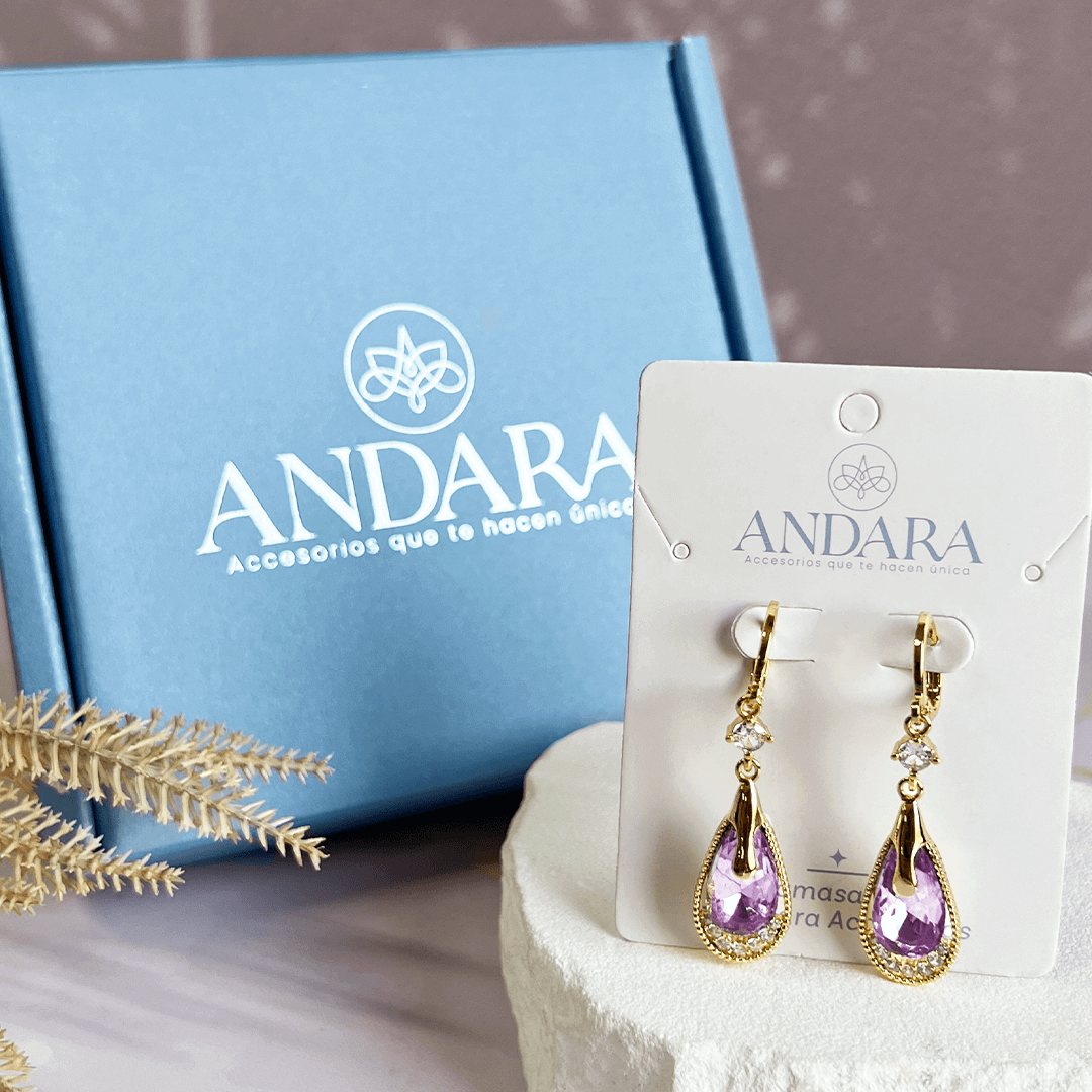 Aretes Crystal Orelis Morada
