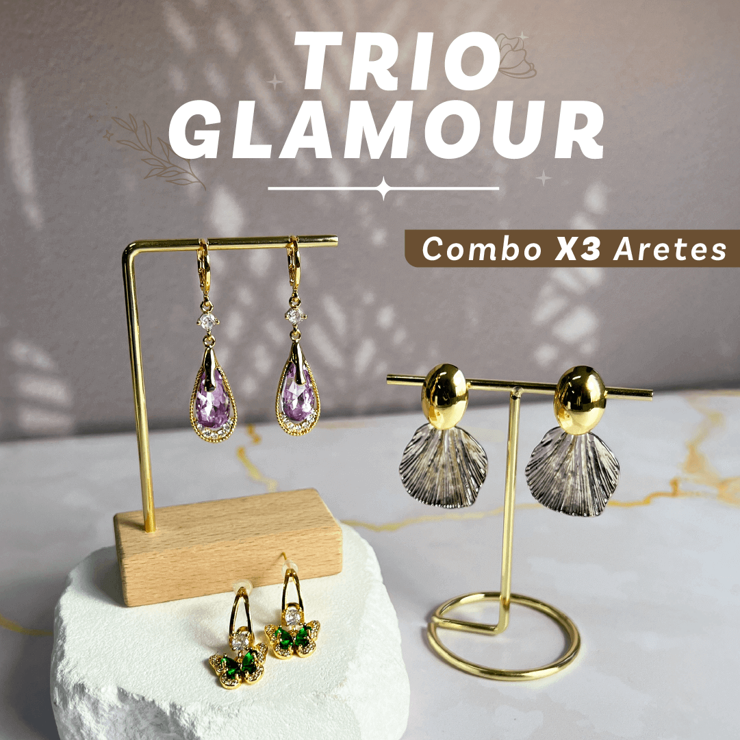 Trio Glamour - Combo X3 Aretes
