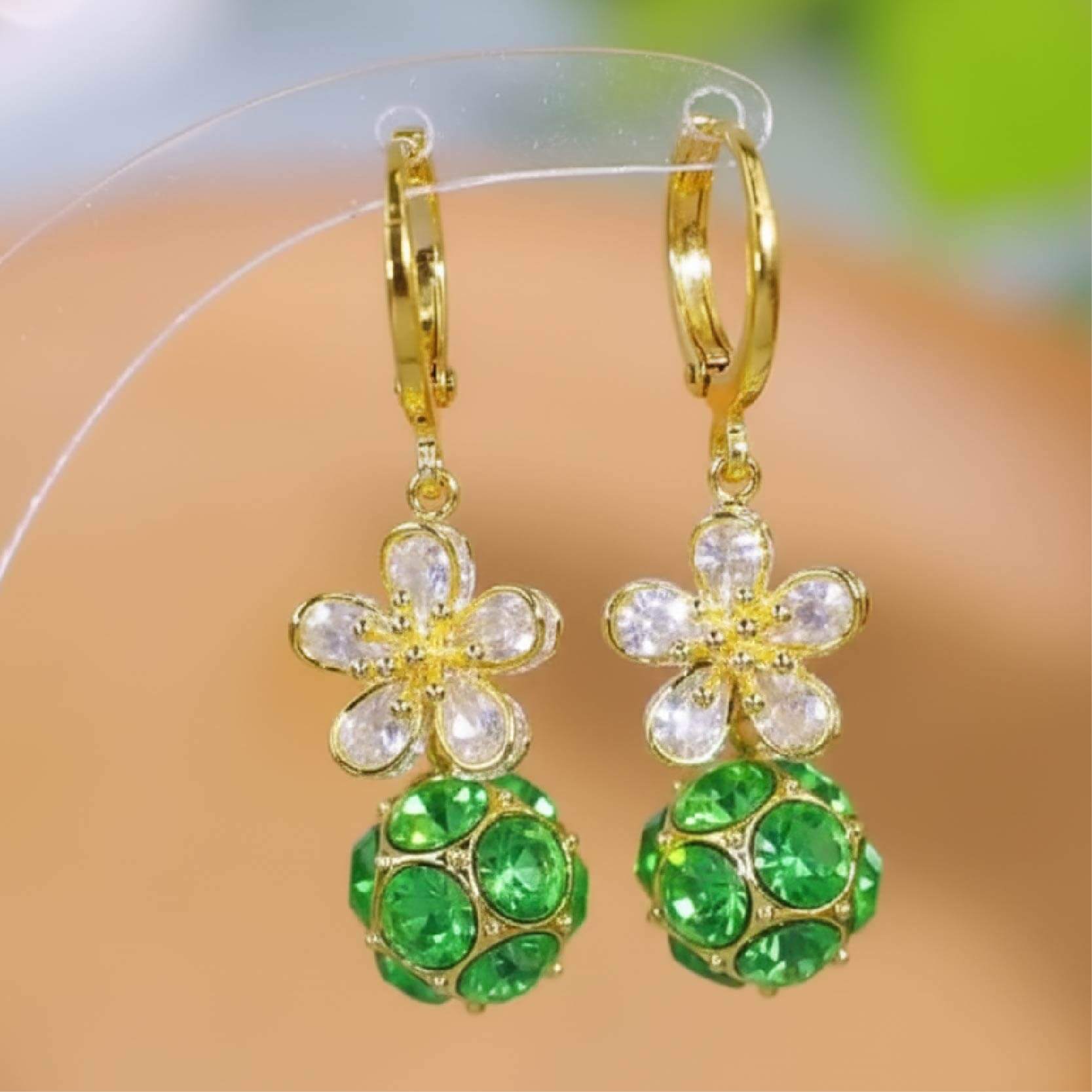 Aretes Floral Green