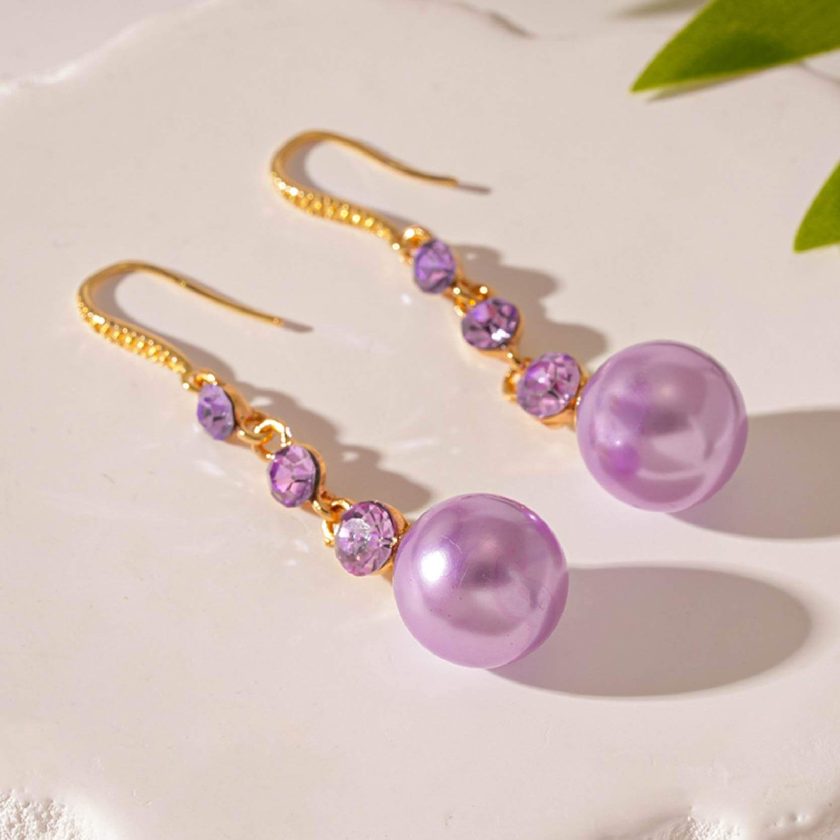 Aretes Perla Line Purple