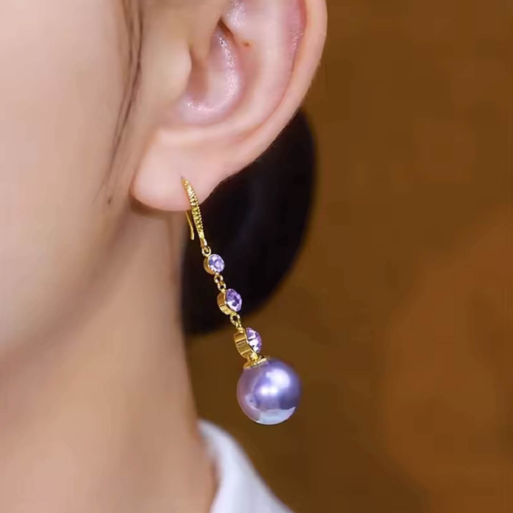 Aretes Perla Line Purple