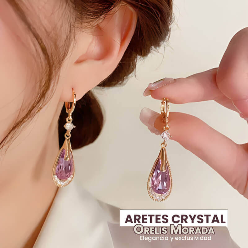 Aretes Crystal Orelis Morada ® Purple Earrings