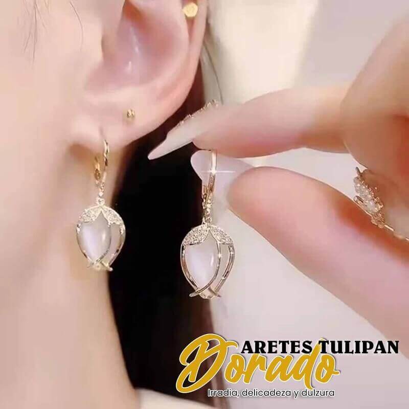 Aretes Tulipán Dorado