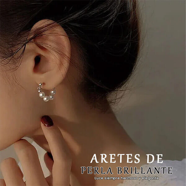 Aretes de perla brillante