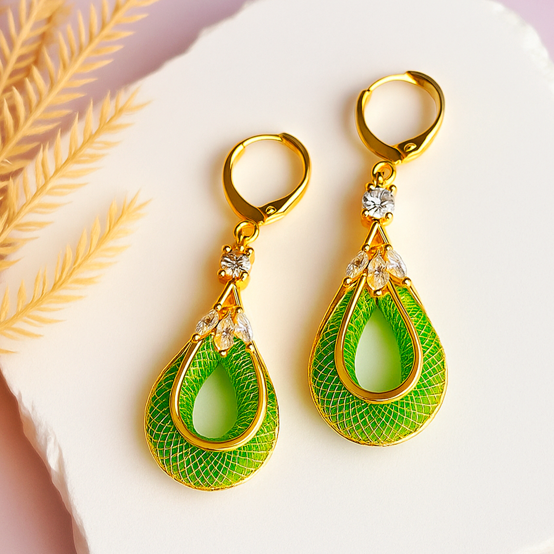 ARETES GOTA ESMERALDA