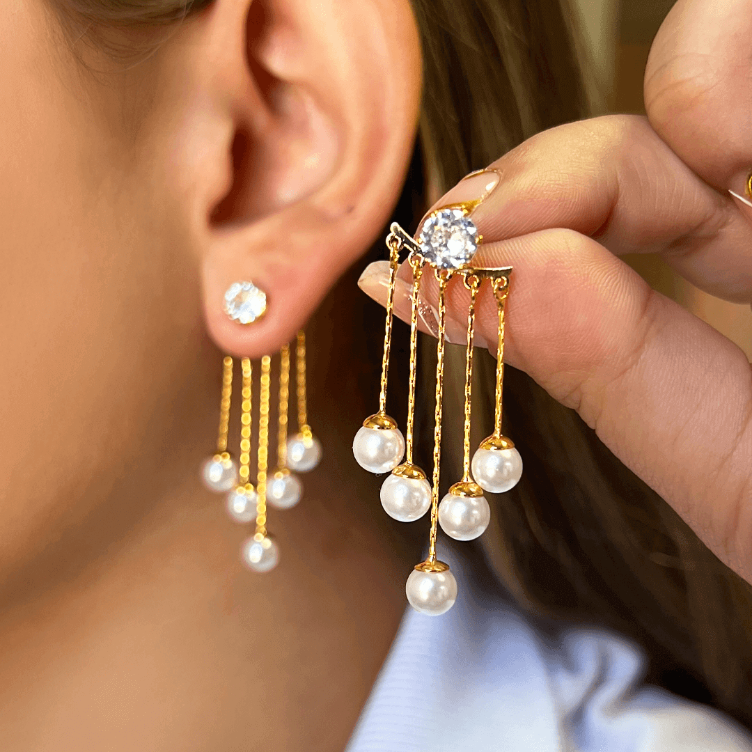 Aretes Lluvia Perlada