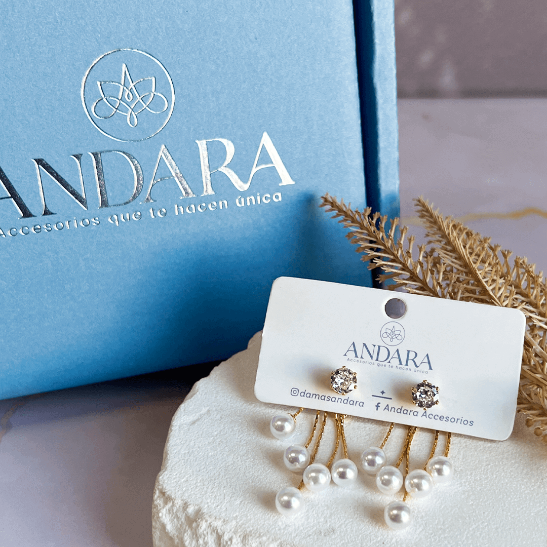 Aretes Lluvia Perlada