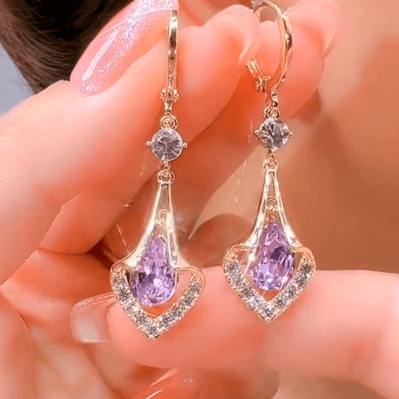 Aretes Coraza Purple + Obsequio