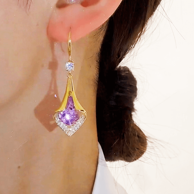 Aretes Coraza Purple + Obsequio