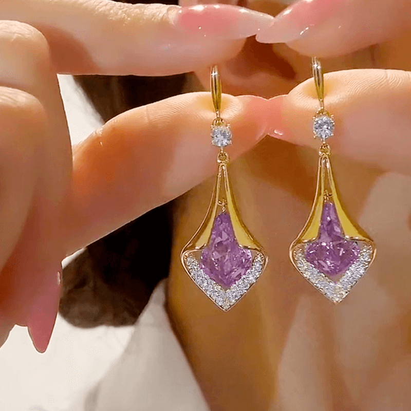 Aretes Coraza Purple + Obsequio