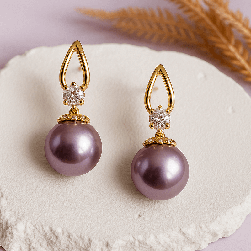 Aretes Purple Pearl