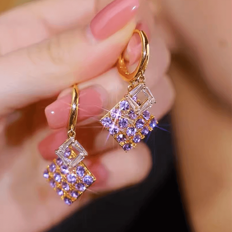 Aretes Triangle Purple + Obsequio