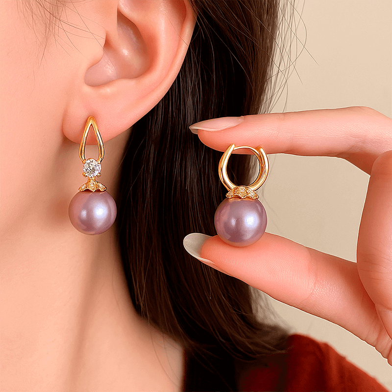 Aretes Purple Pearl
