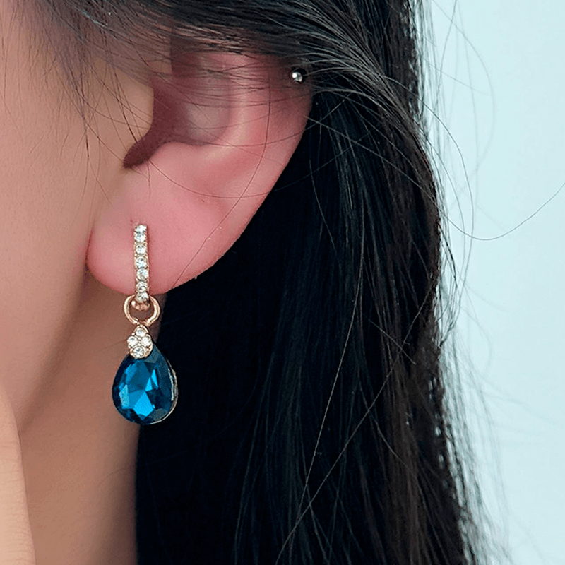 Aretes Gota Zafiro