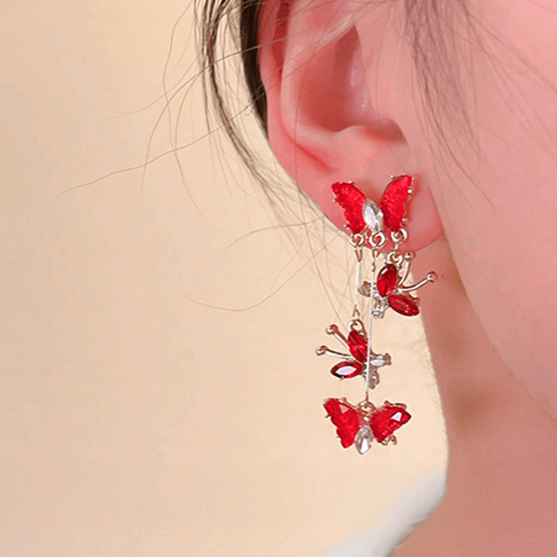 Aretes Red Butterfly