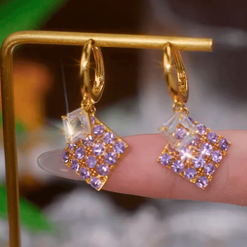 Aretes Triangle Purple + Obsequio