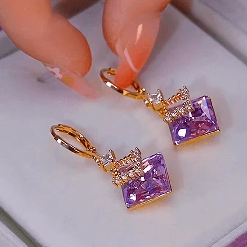 Aretes Triangle Purple + Obsequio