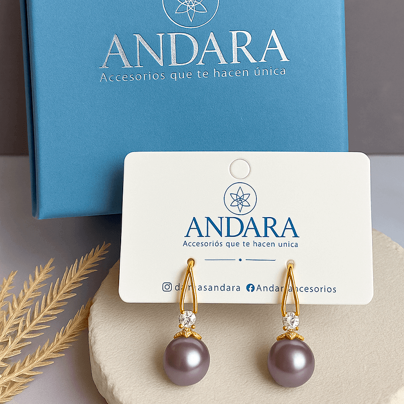 Aretes Purple Pearl