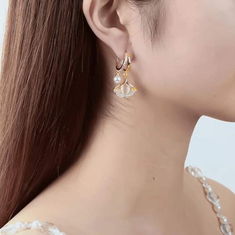 Aretes Perla de Mar - Chapado en Oro