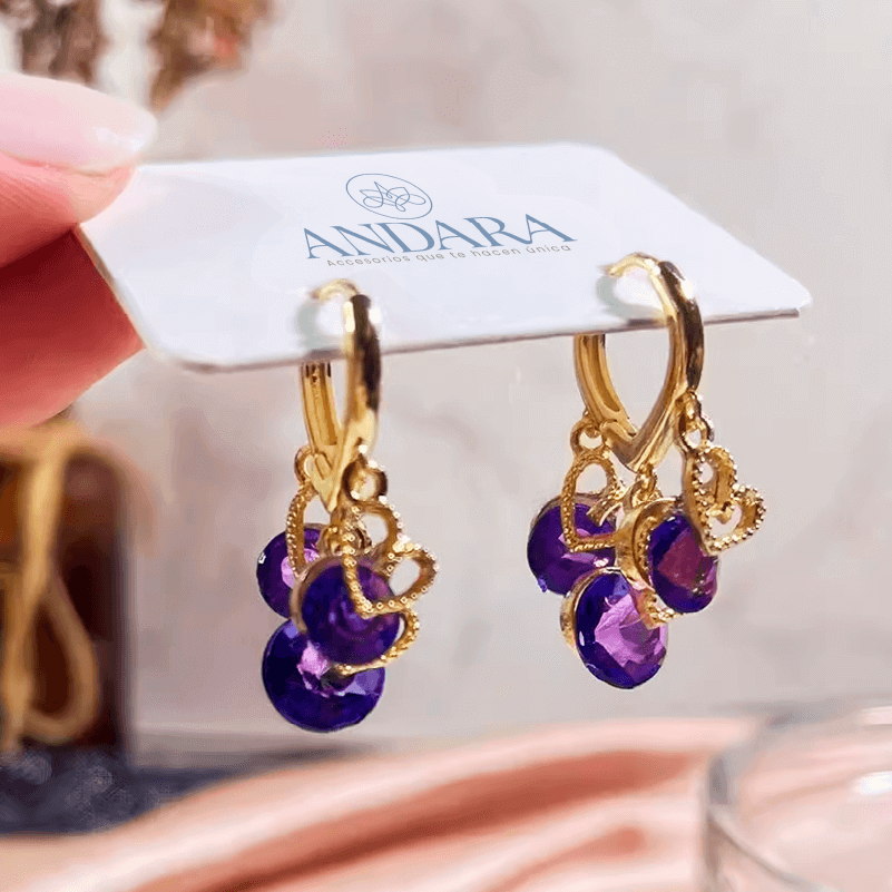 Aretes Lluvia Violet
